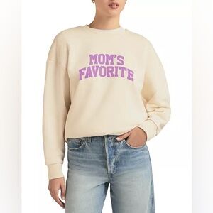 Favorite Daughter Mom's Favorite Graphic Sweatshirt Ivory Purple Medium